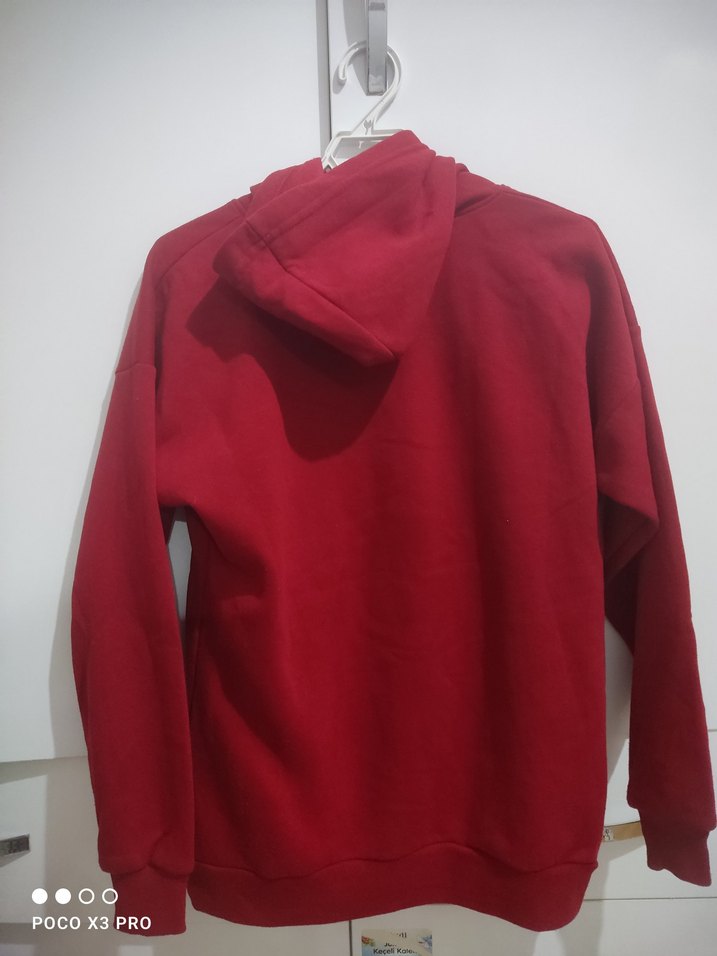 Kırmızı Kadın Sweatshirt Uzun Kollu - Görsel 4