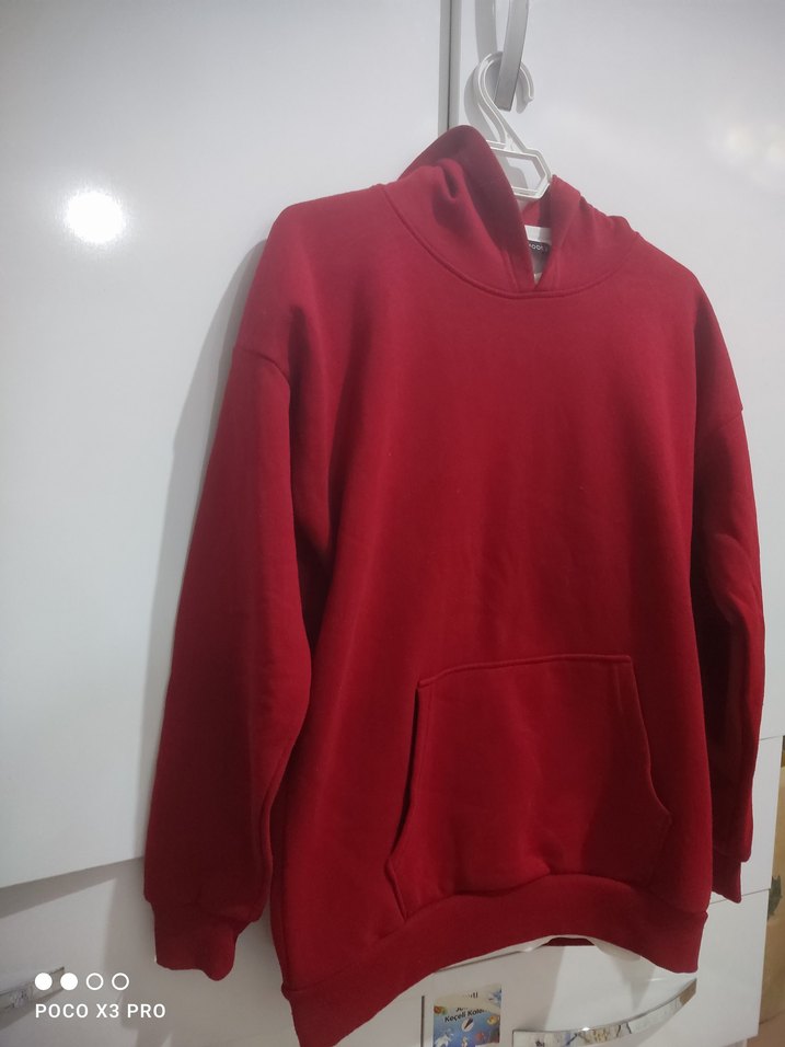 Kırmızı Kadın Sweatshirt Uzun Kollu - Görsel 2