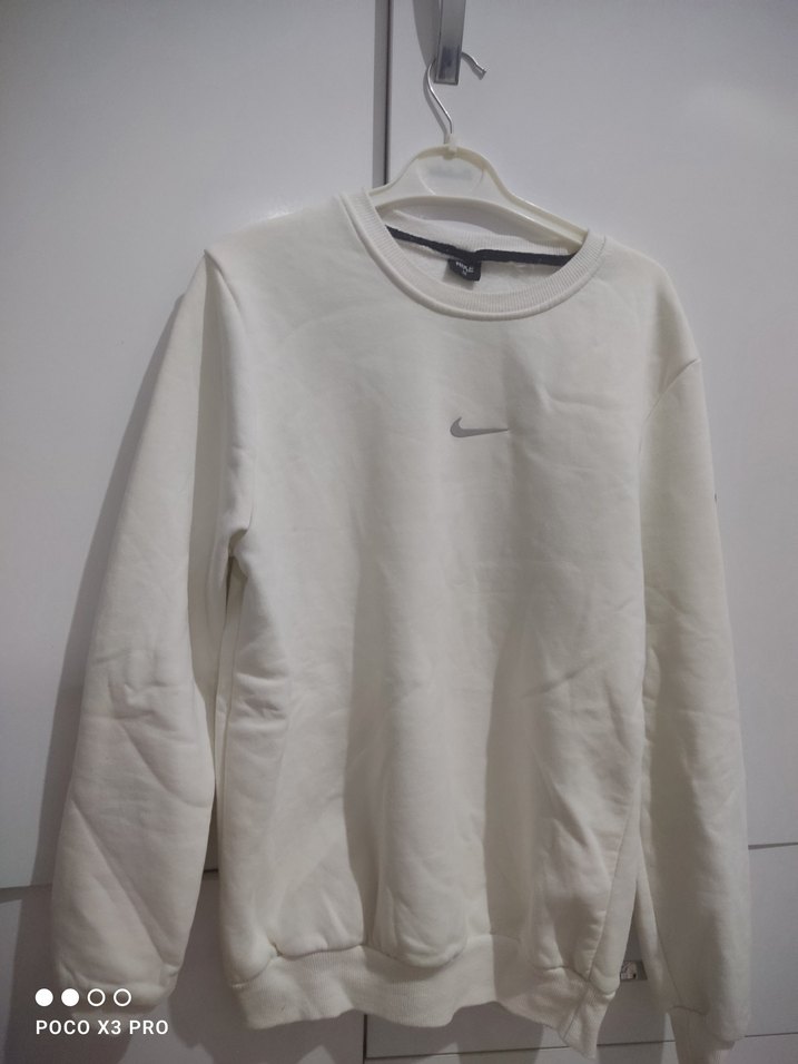 Beyaz kadın Sweatshirt - Görsel 2