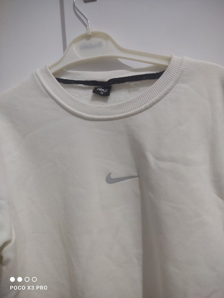 Beyaz kadın Sweatshirt - Görsel 3