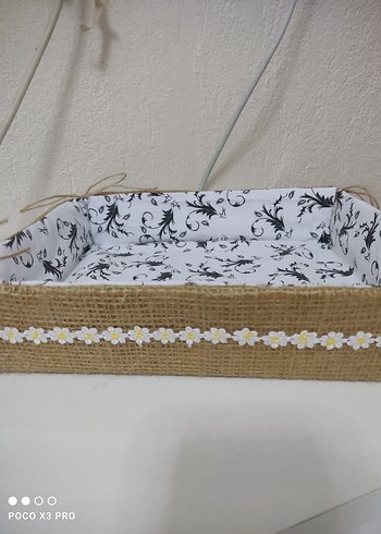 Gri Desenli Beyaz ekmek Sepeti - Görsel 3