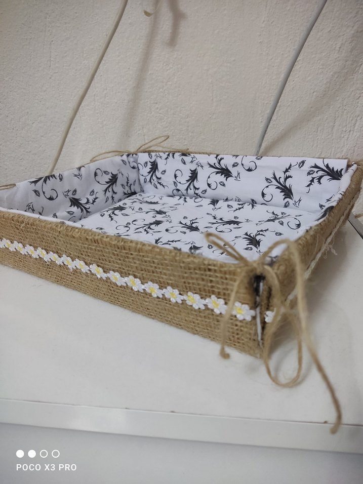 Gri Desenli Beyaz ekmek Sepeti - Görsel 2