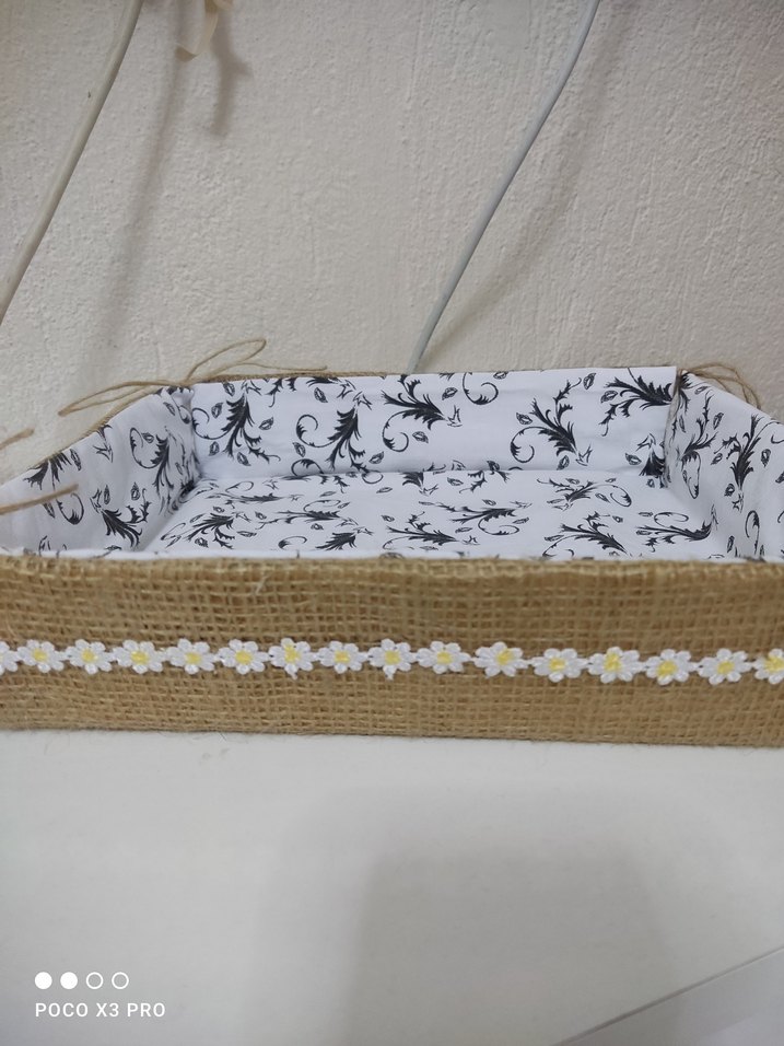 Gri Desenli Beyaz ekmek Sepeti - Görsel 3