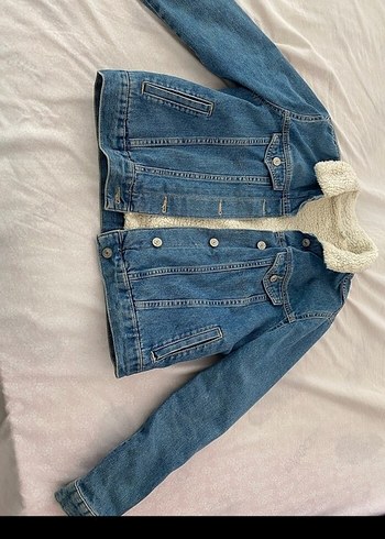 LCW Waikiki kürklü kot ceket - Görsel 2