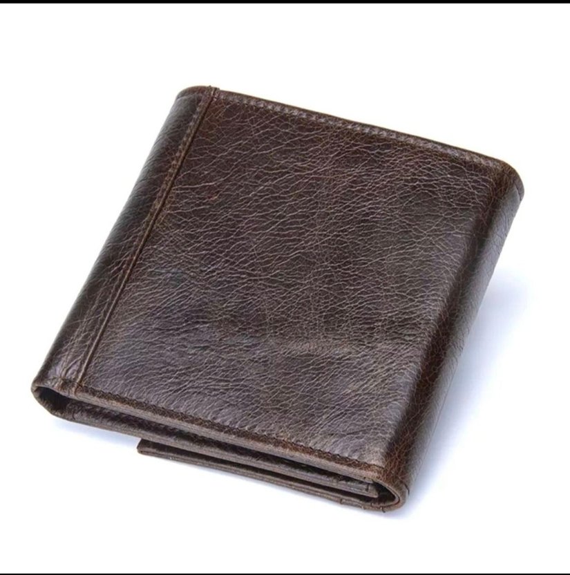 %100 hakiki deri Kahverengi Biker Tarzı Erkek Cüzdanı - Görsel 4