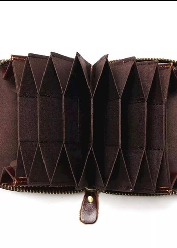 %100 hakiki deri içi kumaş Siyah Fermuarlı Erkek Deri Cüzdan - Görsel 2