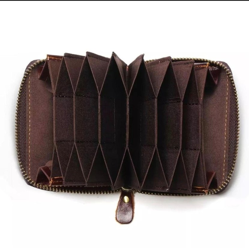 %100 hakiki deri içi kumaş Siyah Fermuarlı Erkek Deri Cüzdan - Görsel 2