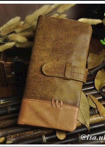 Kahverengi Vintage Erkek Biker Cüzdan - Görsel 2