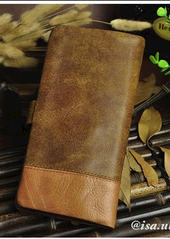 Kahverengi Vintage Erkek Biker Cüzdan - Görsel 5