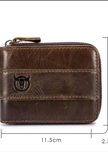 %100 hakiki deri Parlak Kahverengi Minimalist Erkek Cüzdanı - Görsel 3