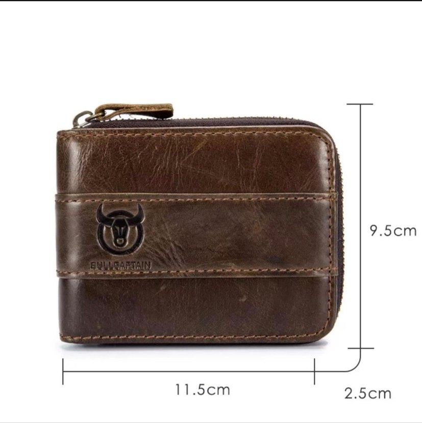 %100 hakiki deri Parlak Kahverengi Minimalist Erkek Cüzdanı - Görsel 3