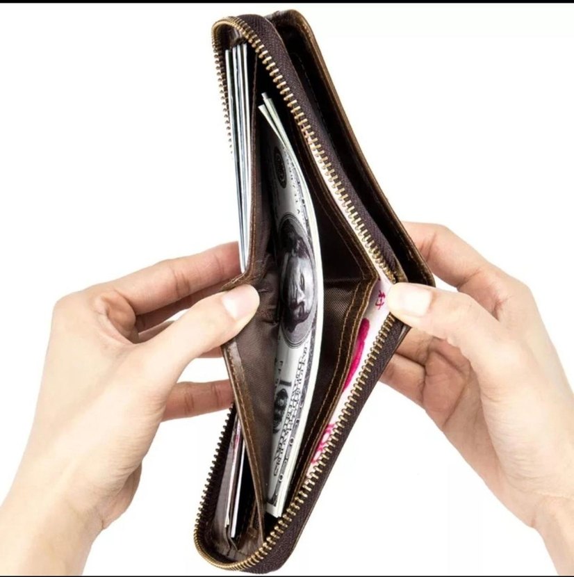 %100 hakiki deri Parlak Kahverengi Minimalist Erkek Cüzdanı - Görsel 5