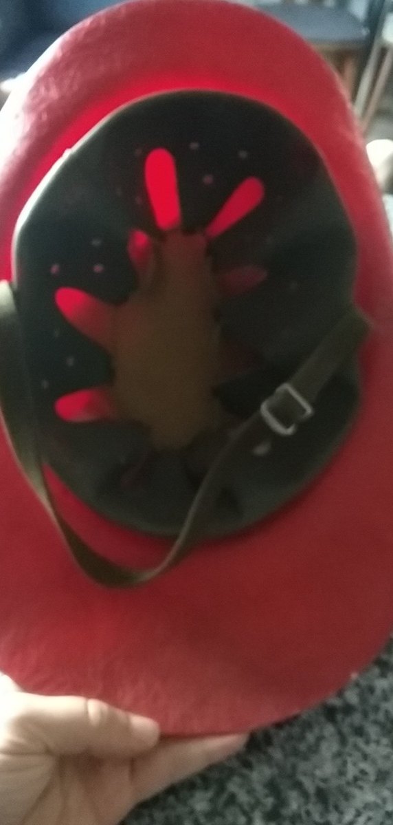 Kırmızı Parlak Vintage itfaiyeci Kaskı - Görsel 5