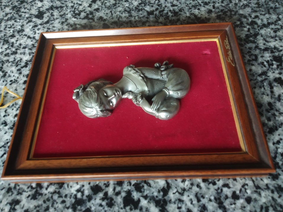 vintage Altın Renkli Parlak Kadın Figürlü Tablo - Görsel 3