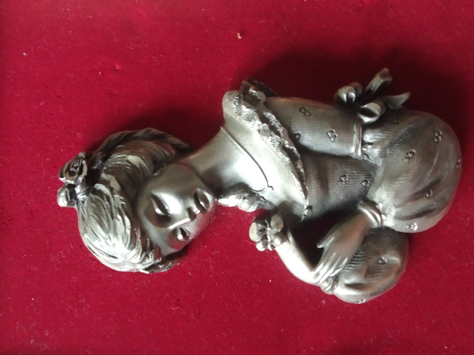 vintage Altın Renkli Parlak Kadın Figürlü Tablo - Görsel 4