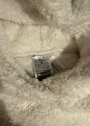 Kadın Beyaz Kapüşonlu Peluş Sweatshirt - Görsel 6