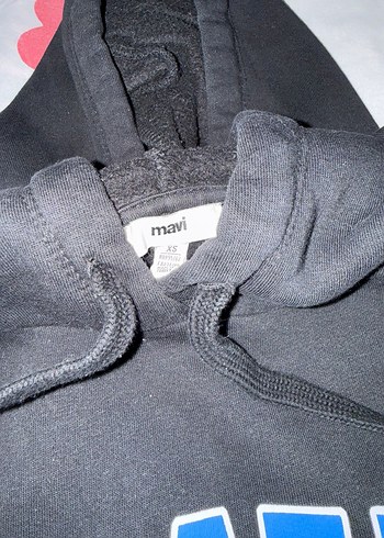 Mavi Baskılı Kapüşonlu Kadın Sweatshirt - Görsel 3