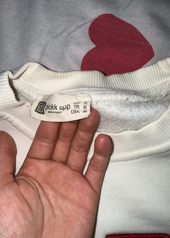 Beyaz Uzun Kollu Baskılı Kadın Sweatshirt - Görsel 4