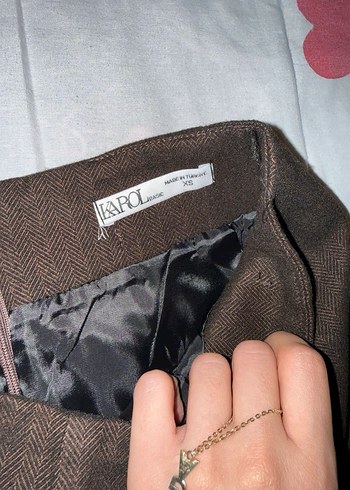 Kahverengi Piliseli Midi etek - Görsel 2