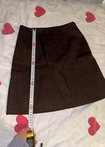 Kahverengi Piliseli Midi etek - Görsel 3