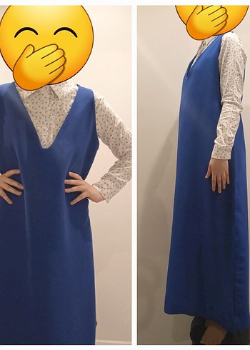 Diğer uzun v yaka mavi jile