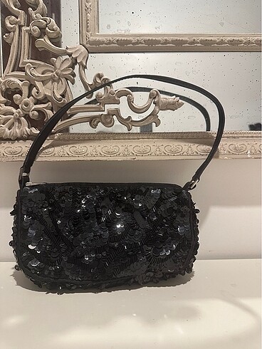 Mango Payet Siyah Çanta