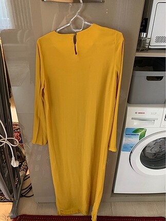 38 Beden Sarı elbise piliseli