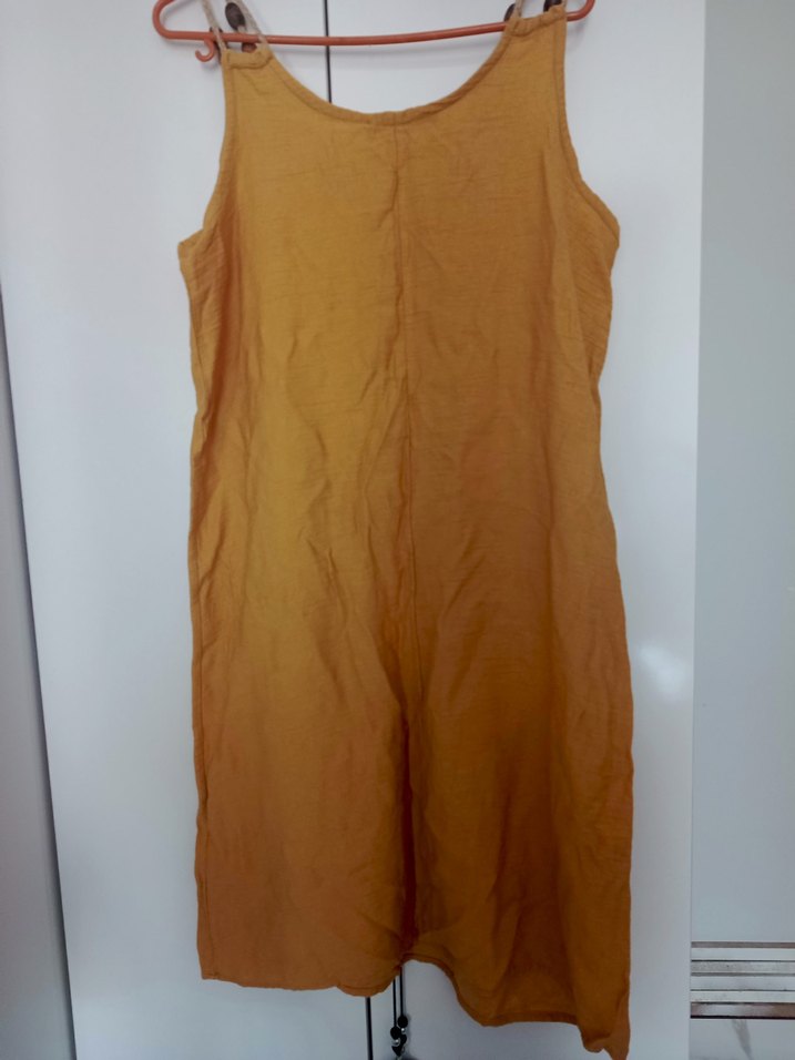 Düğmeli, Uzun, Askılı Gri Ekose Elbise - Görsel 5