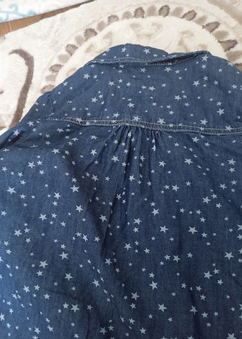 Uzun Kollu Düğmeli Kız Denim Bluz - Görsel 5