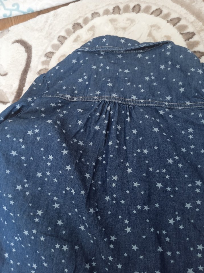 Uzun Kollu Düğmeli Kız Denim Bluz - Görsel 5