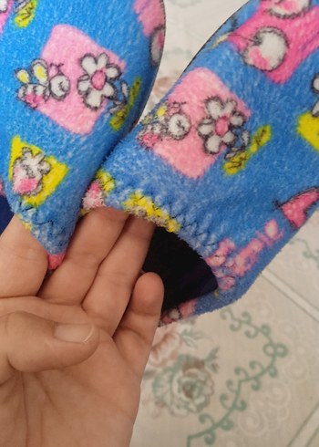 Kızlar için Renkli Bağlama Desenli Sıcak Terlik - Görsel 2