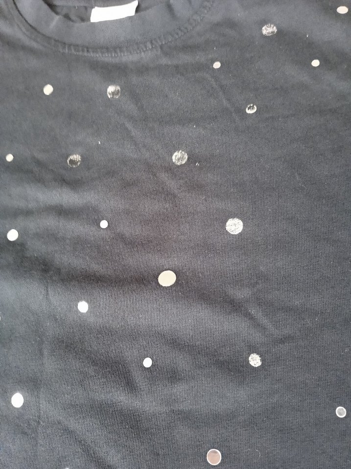 Siyah Kız Çocuk Kısa Kollu Pamuklu Tişört - Görsel 3