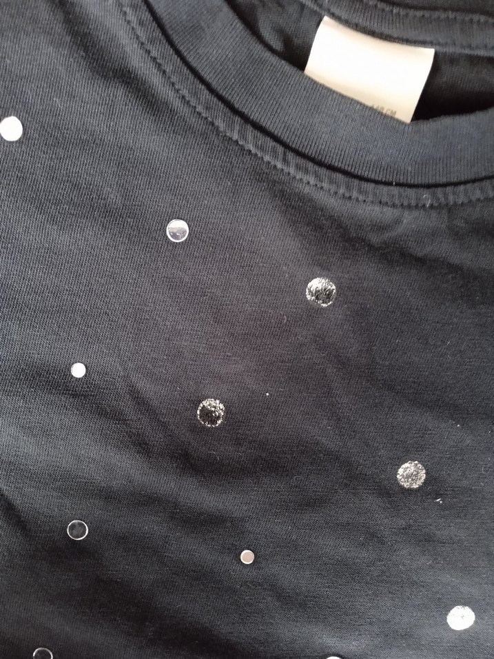 Siyah Kız Çocuk Kısa Kollu Pamuklu Tişört - Görsel 2