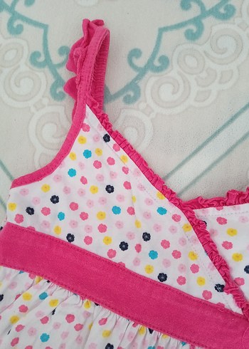 7 Yaş Beden Puantiyeli Pembe Kız Çocuk Elbise