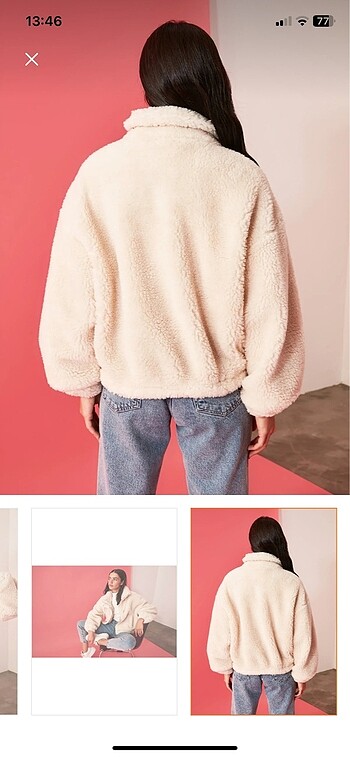 s Beden Oversize peluş mont