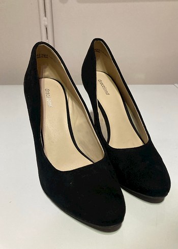 Siyah Süet Stiletto Topuklu Kadın Ayakkabı - Görsel 2