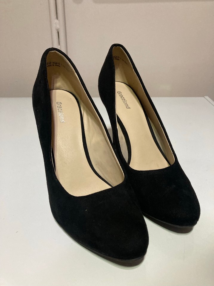 Siyah Süet Stiletto Topuklu Kadın Ayakkabı - Görsel 2