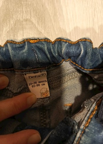 24-36 Ay Beden Kız Çocuk Baskılı Denim Pantolon
