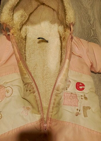 Pembe Kız Bebek Peluş Kapüşonlu Tulum - Görsel 5