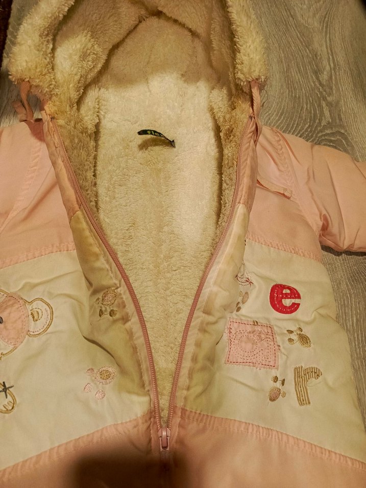 Pembe Kız Bebek Peluş Kapüşonlu Tulum - Görsel 5