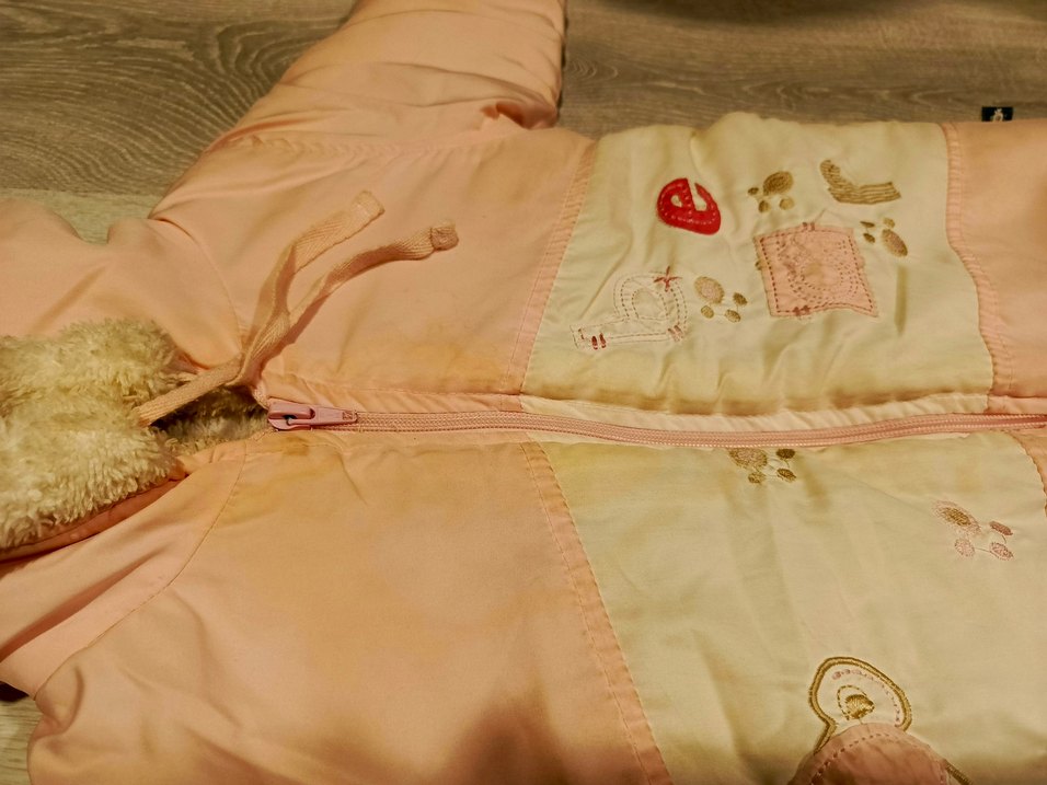 Pembe Kız Bebek Peluş Kapüşonlu Tulum - Görsel 2