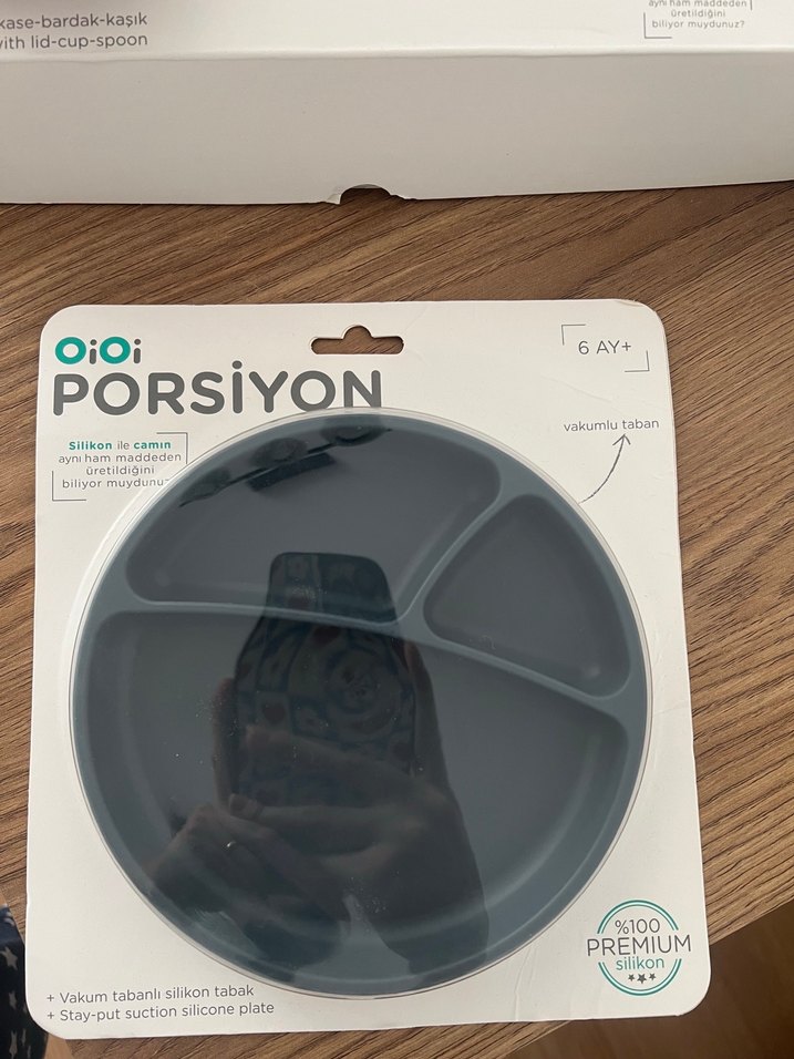 Oioi Bordo Çocuk Tabak, şişe pipet - Görsel 2