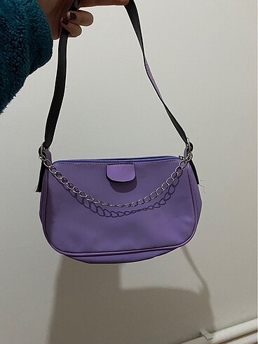 H&M LİLA BAGET ÇANTA