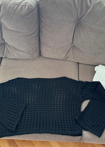 Salaş Delikli Crop Triko - Görsel 4