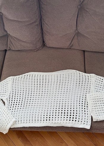 Salaş Delikli Crop Triko - Görsel 3