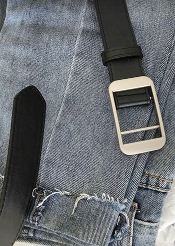 Kadın Siyah Deri Tokalı Kemer - Görsel 6