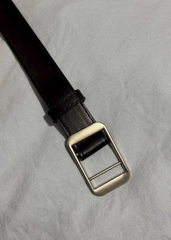 Kadın Siyah Deri Tokalı Kemer - Görsel 2