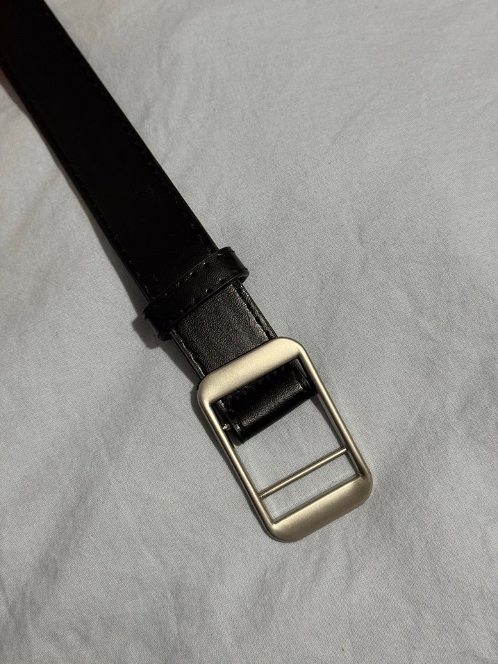 Kadın Siyah Deri Tokalı Kemer - Görsel 2