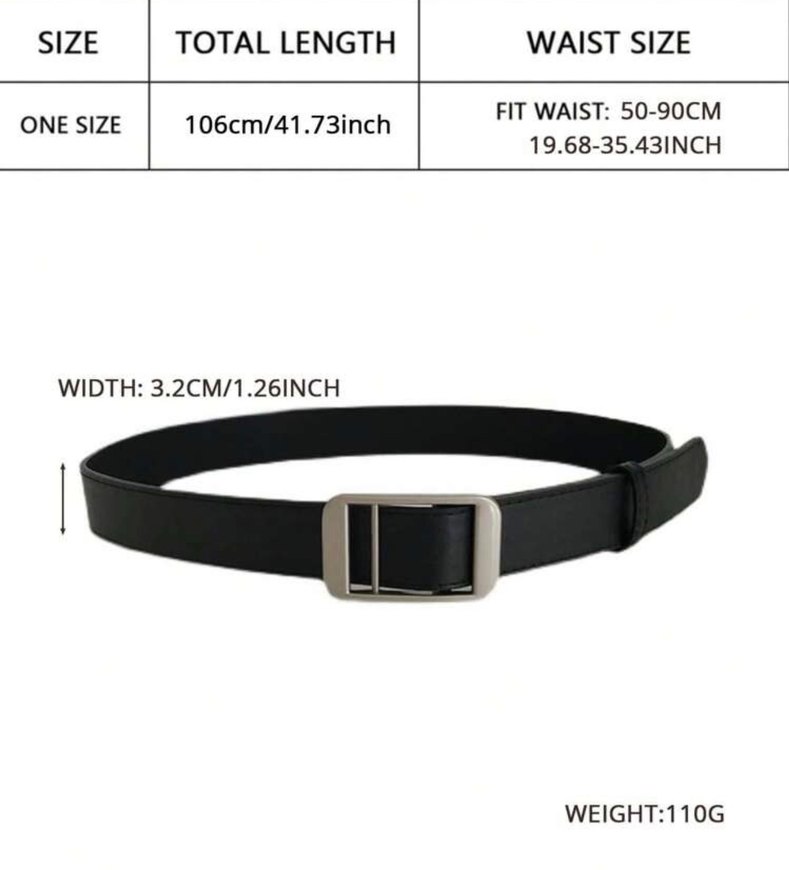 Kadın Siyah Deri Tokalı Kemer - Görsel 5