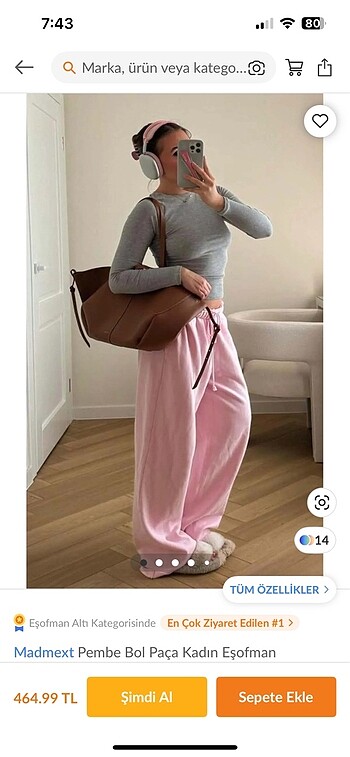 pembe eşofman altı